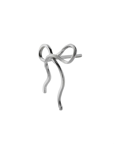 Stine A - Flow Bow Single Ørering - Sølvfarvet